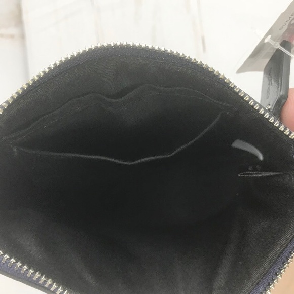 Coach Women's Wristlet Purse Leather Zipper Blue - Picture 7 of 8